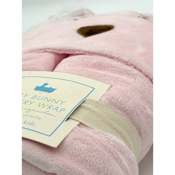 Pottery Barn Kids Baby Bunny‎ Nursery Wrap Hooded Towel Pink Cotton Velour Soft! - Picture 14 of 15